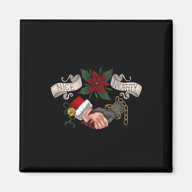 Naughty oder Nice Krampus und Weihnachten 1 Magnet (Vorne)