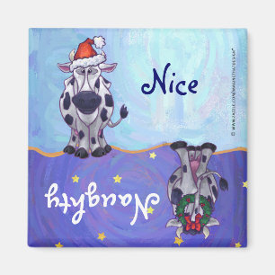 Naughty oder Nice Kuh Weihnachtsgeschirrspüler Ma Magnet