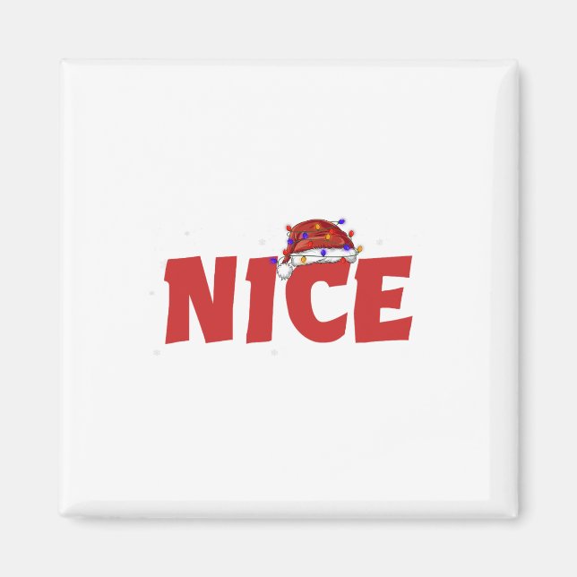 Naughty oder Nice Matching Weihnachtspaare Kostüm Magnet (Vorne)