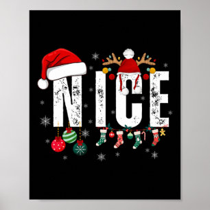 Naughty oder Nice Matching Weihnachtspaare Kostüm Poster