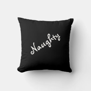 Naughty oder Nice Mood Black / White Throw Kissen