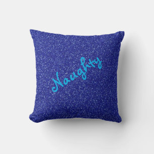 Naughty oder Nice Mood Royal Blue Sparkle Kissen