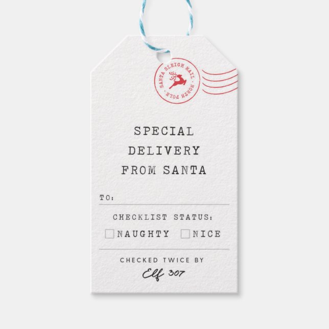 Naughty oder Nice - Offizielle Nordpol-Post - Geschenkanhänger (Vorderseite)