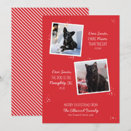 Naughty oder Nice Pet Funny Weihnachtskarte