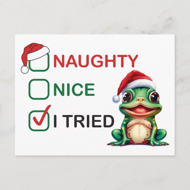 Naughty oder Nice Postkarte (Vorderseite)
