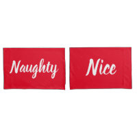 Naughty oder Nice Red and White Pillowcases