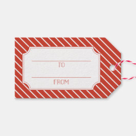 Naughty oder Nice Red Strip Weihnachtsgeschenk Tag Geschenkanhänger