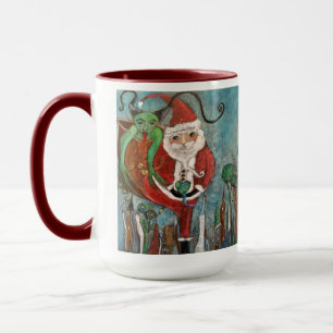 Naughty oder Nice Santa and Krampus Whimsikart Tasse