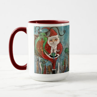 Naughty oder Nice Santa and Krampus Whimsikart Tasse