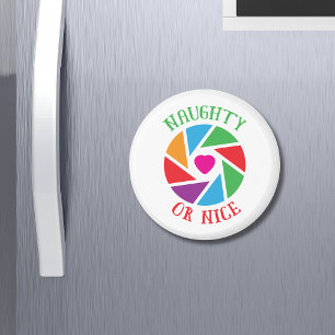 Naughty oder Nice Santa Cam Funny Moderne Weihnach Magnet