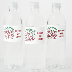 Naughty oder nice Santa's Brief Nordpol Wasserflaschenetikett