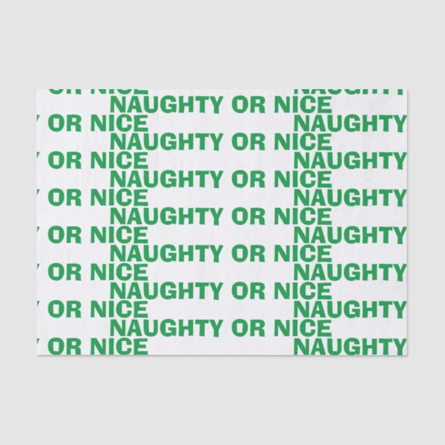 Naughty oder Nice Seidenpapier (Vorderseite)