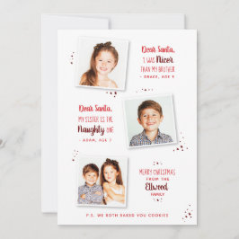 Naughty oder Nice Sibling Funny Weihnachtskarte