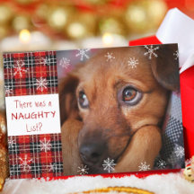 Naughty oder Nice Snowflake Rot Karierte glücklich