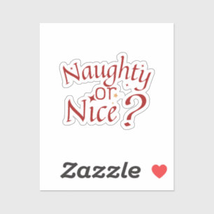 Naughty oder Nice? - Spielerische Holiday Typograf Aufkleber