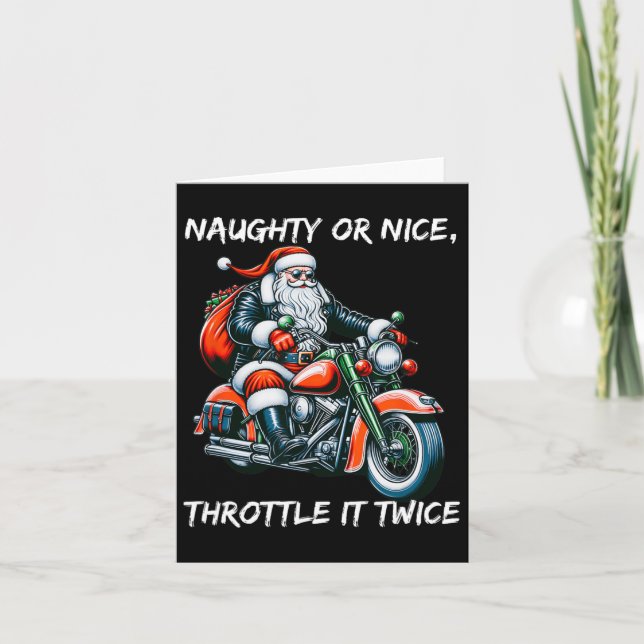 Naughty oder Nice Throttle it zweimal Motorrad Chr Karte (Vorderseite)