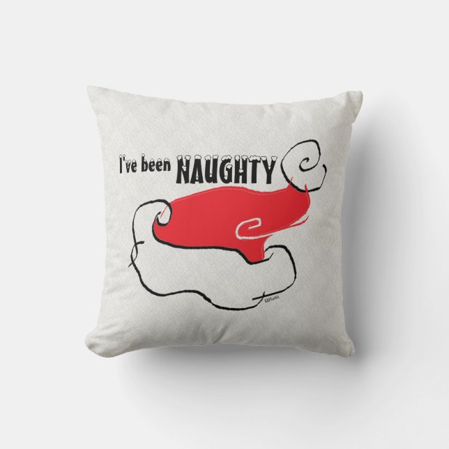 Naughty oder Nice Weihnachtsmannmütze Kissen (Vorderseite)