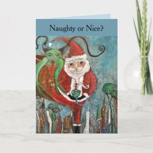 Naughty oder Nice Whimsical Art Weihnachten