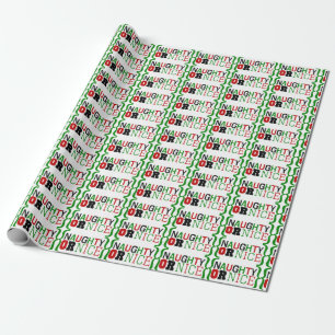Naughty oder Nice Wrapping Paper Geschenkpapier