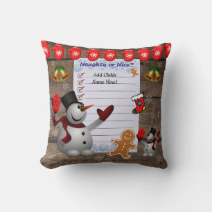 Naughty oder schöne Weihnachtsliste Frosty the Sno Kissen
