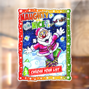 Naughty or nice, choose your list fensteraufkleber