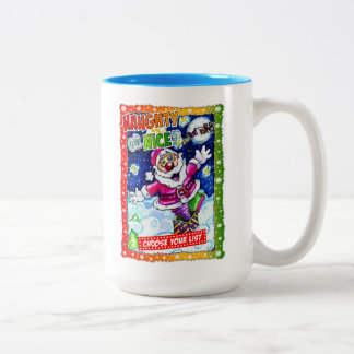 Naughty or nice, choose your list zweifarbige tasse
