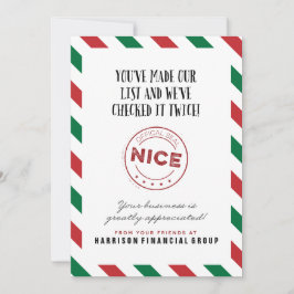 Naughty or Nice Corporate Holiday Card Feiertagskarte