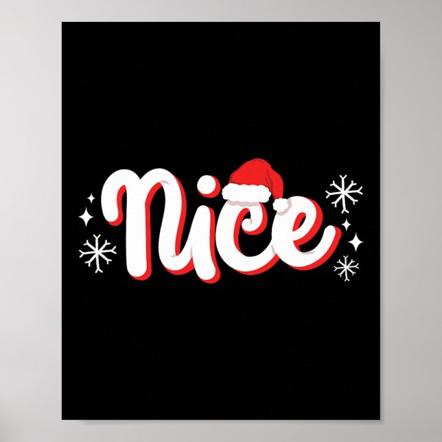 Naughty Or Nice Matching Christmas Couples Costume Poster (Vorne)