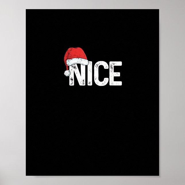 Naughty Or Nice Matching Christmas Funny Design  Poster (Vorne)