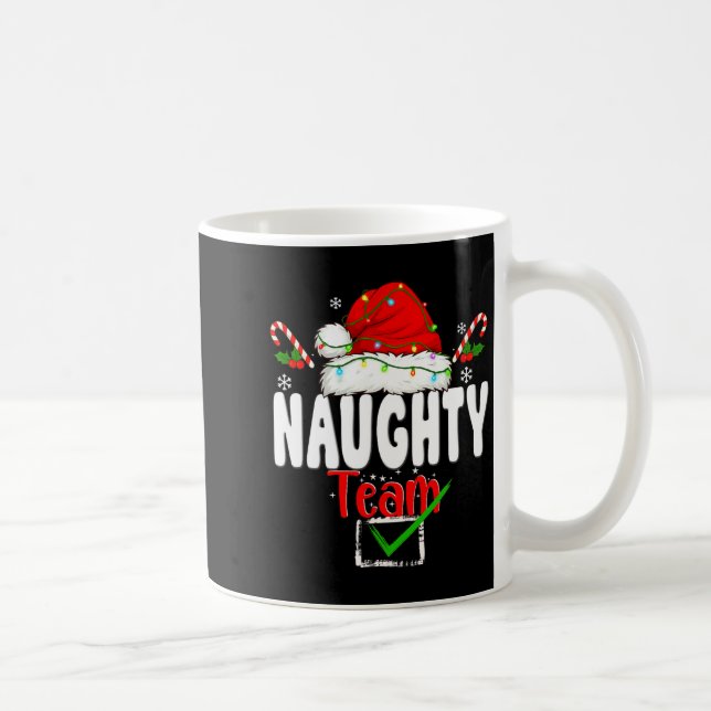 Naughty Or Nice Team Matching Christmas Pajama Men Kaffeetasse (Rechts)