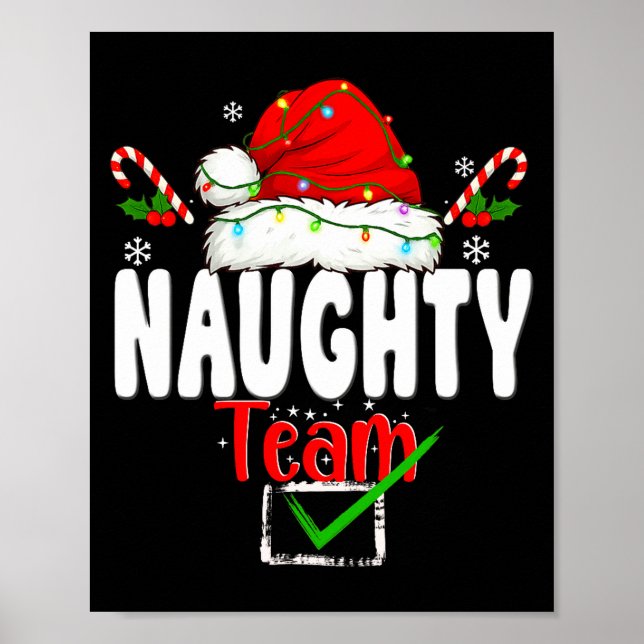 Naughty Or Nice Team Matching Christmas Pajama Men Poster (Vorne)
