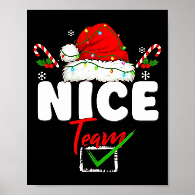 Naughty Or Nice Team Matching Christmas Pajama Men Poster (Vorne)