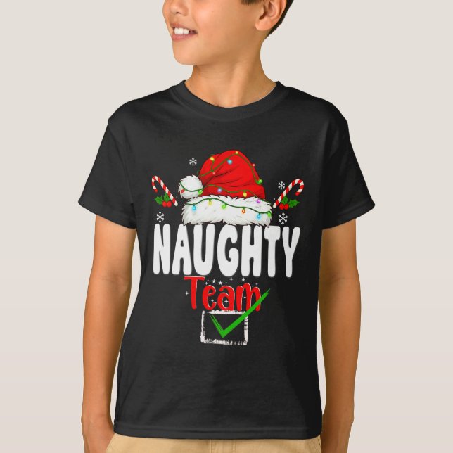 Naughty Or Nice Team Matching Christmas Pajama Men T-Shirt (Vorderseite)