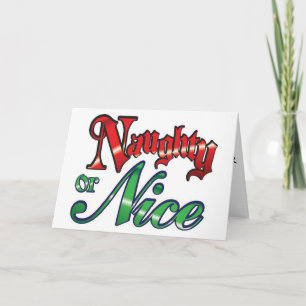 NAUGHTY OR NICE-U KNOW WHICH "I" PREFER=CHRISTMAS FEIERTAGSKARTE