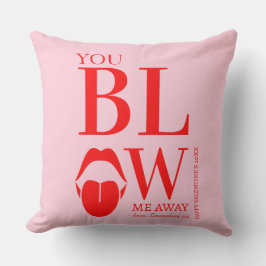 Naughty Pink Red Valentinstag Card Kissen