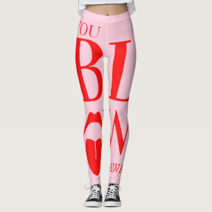 Naughty Pink Red Valentinstag Card Leggings