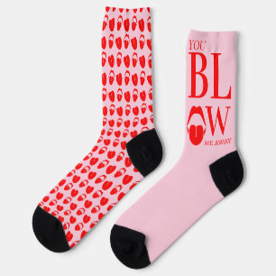 Naughty Pink Red Valentinstag Card Socken
