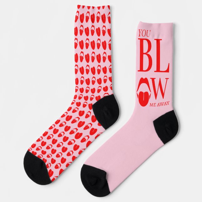 Naughty Pink Red Valentinstag Card Socken (Linkes Detail)