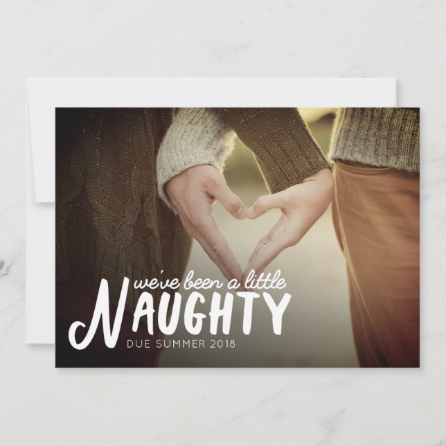 Naughty Pregnancy Ankündigung Weihnachtskarte (Vorderseite)