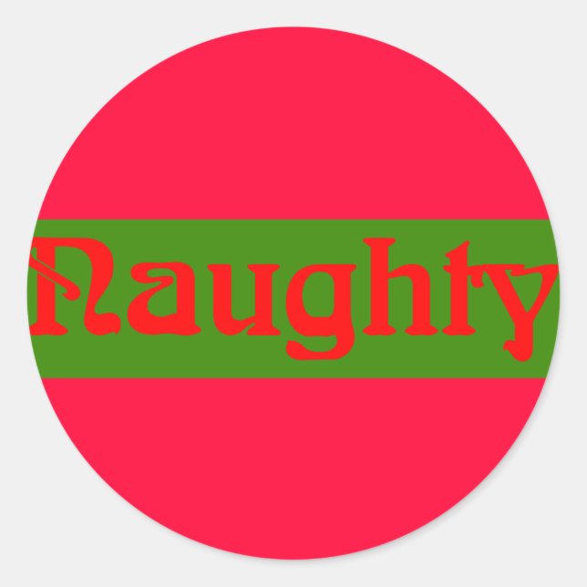 Naughty Red auf Green Runder Aufkleber (Vorderseite)