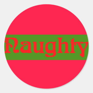 Naughty Red auf Green Runder Aufkleber