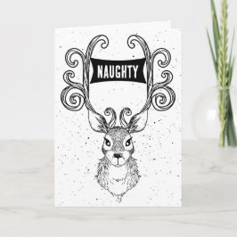Naughty Reindeer lustige Weihnachtskarte Karte