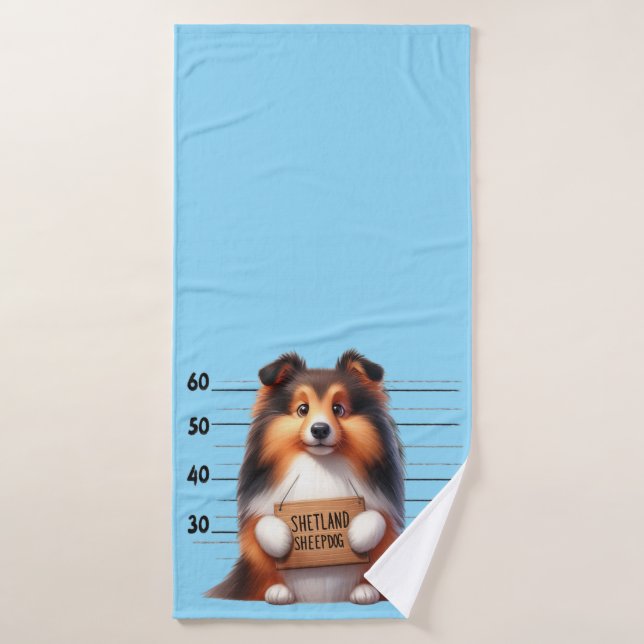 Naughty Shetland Sheepdog Badehandtuch (Badehandtuch)