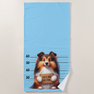 Naughty Shetland Sheepdog Strandtuch