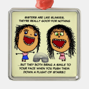 Naughty Sisters Silbernes Ornament