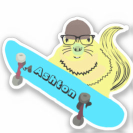 Naughty Squirrel #1006 Individuelle Name Skate Aufkleber