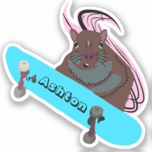 Naughty Squirrel #1028 Individuelle Name Skate Aufkleber