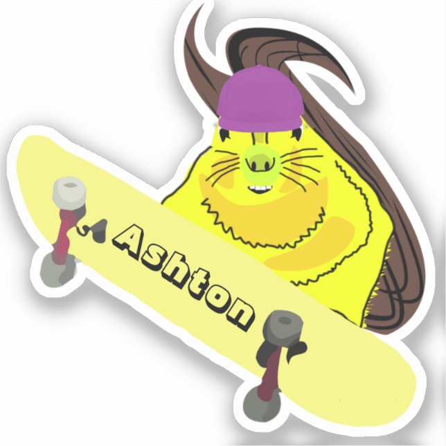 Naughty Squirrel #1029 Individuelle Name Skate Aufkleber (Vorderseite)