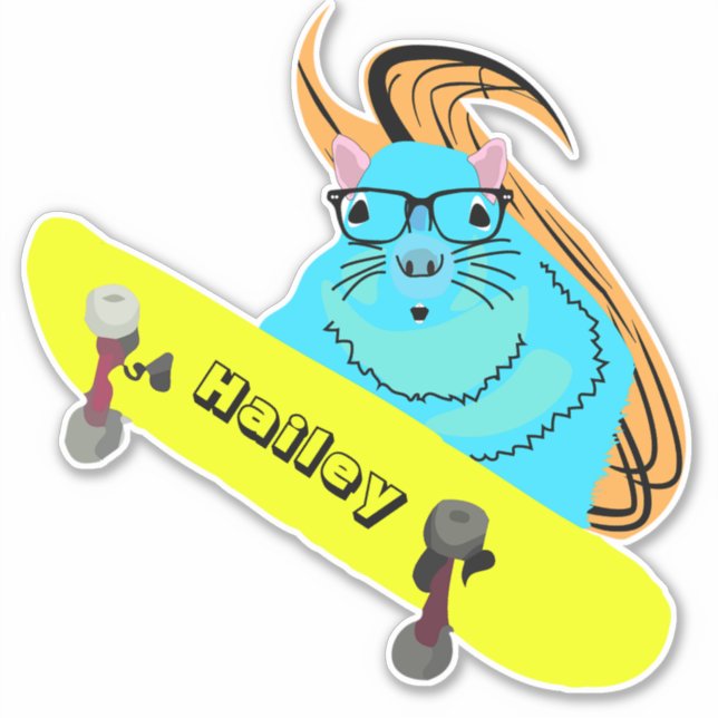 Naughty Squirrel #199 Hailey Skateboarding Aufkleber (Vorderseite)