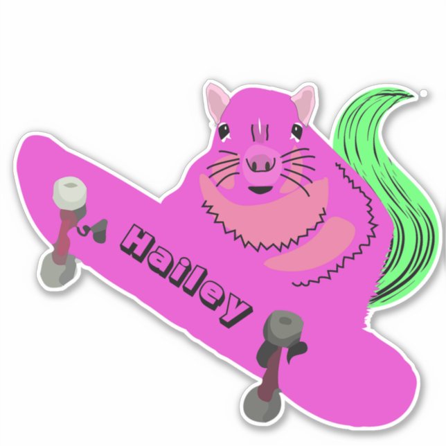 Naughty Squirrel #200 Hailey Skateboarding Aufkleber (Vorderseite)